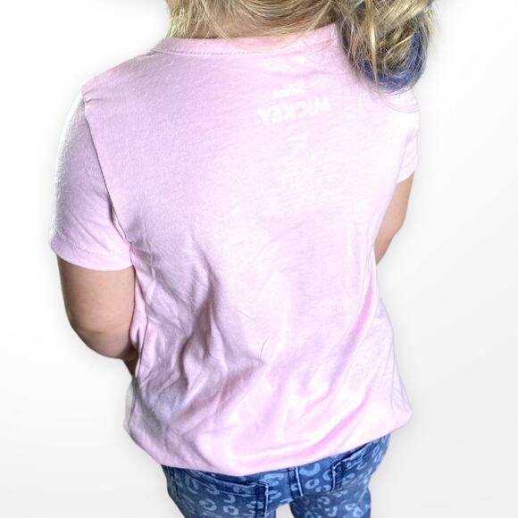 DISNEY Pink Mickey Mouse Weekends Graphic Short Sleeve T-shirt - Picture 2 of 4